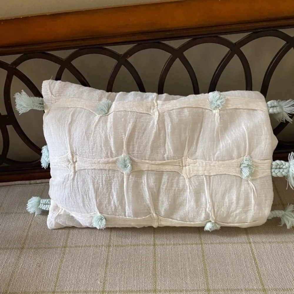 Anthropologie Pom Tassel Toddler Crib Pillow Sham